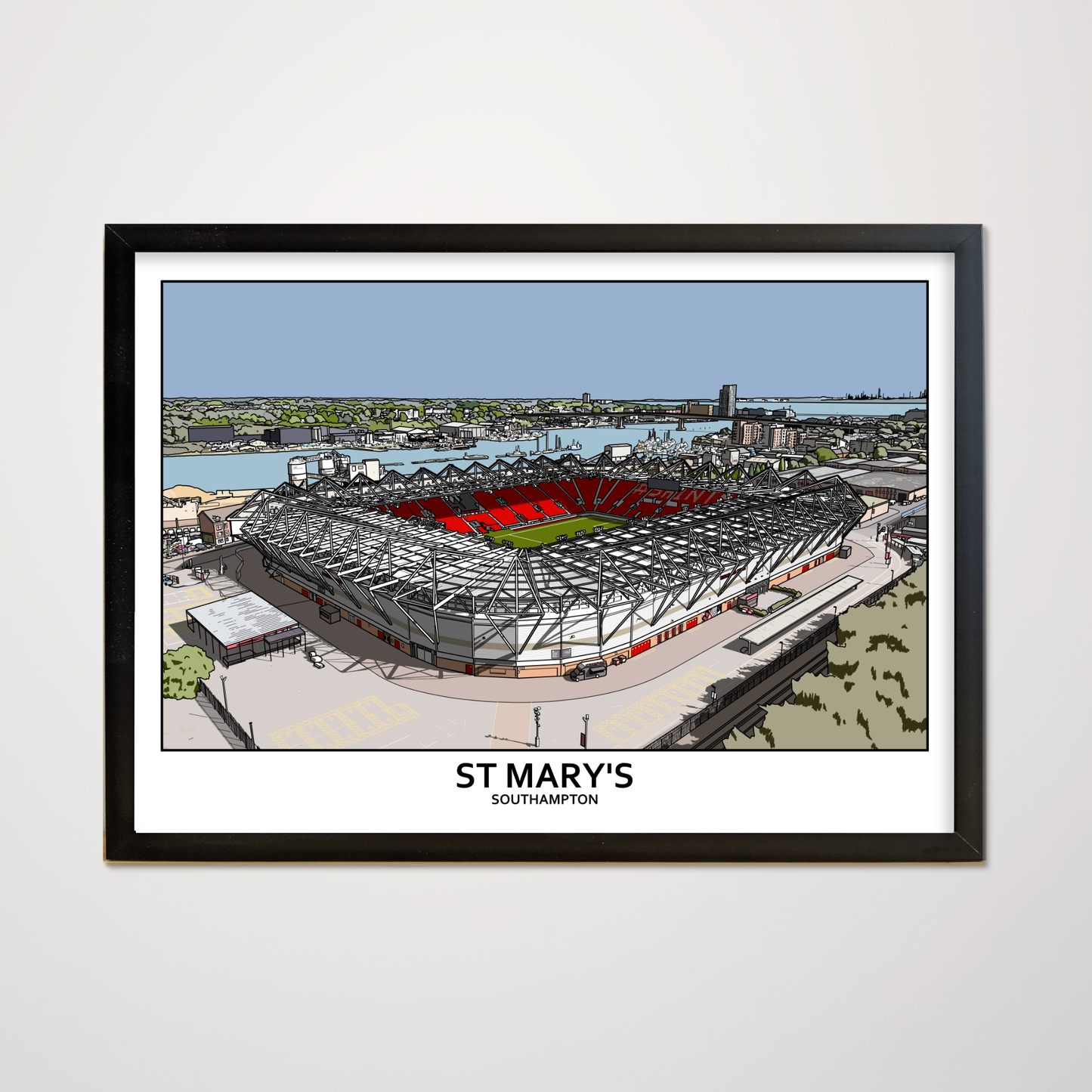 Southampton F.C. art poster of St Mary's stadium