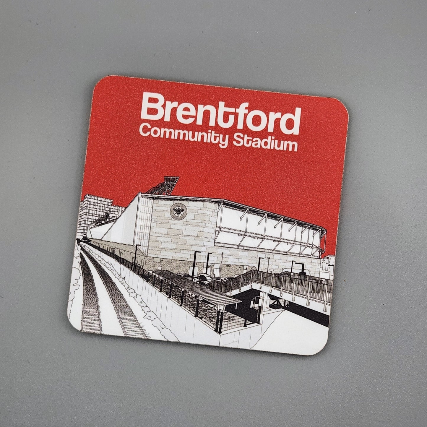 Brentford FC drinks coaster of Brentford Community Stadium