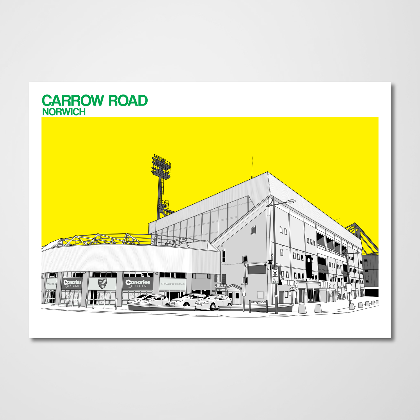 Norwich City Art Print of Carrow Road