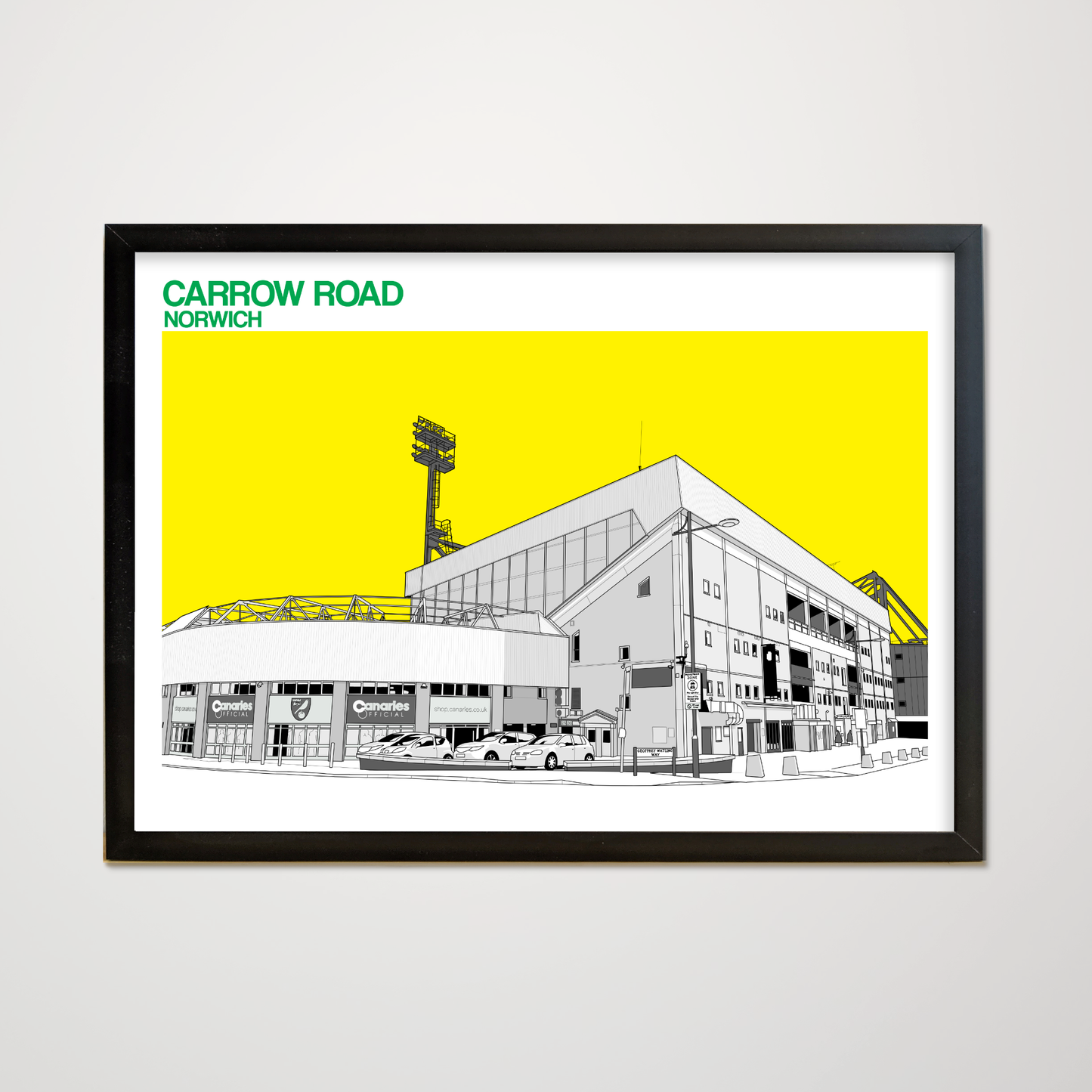 Norwich City Art Print of Carrow Road