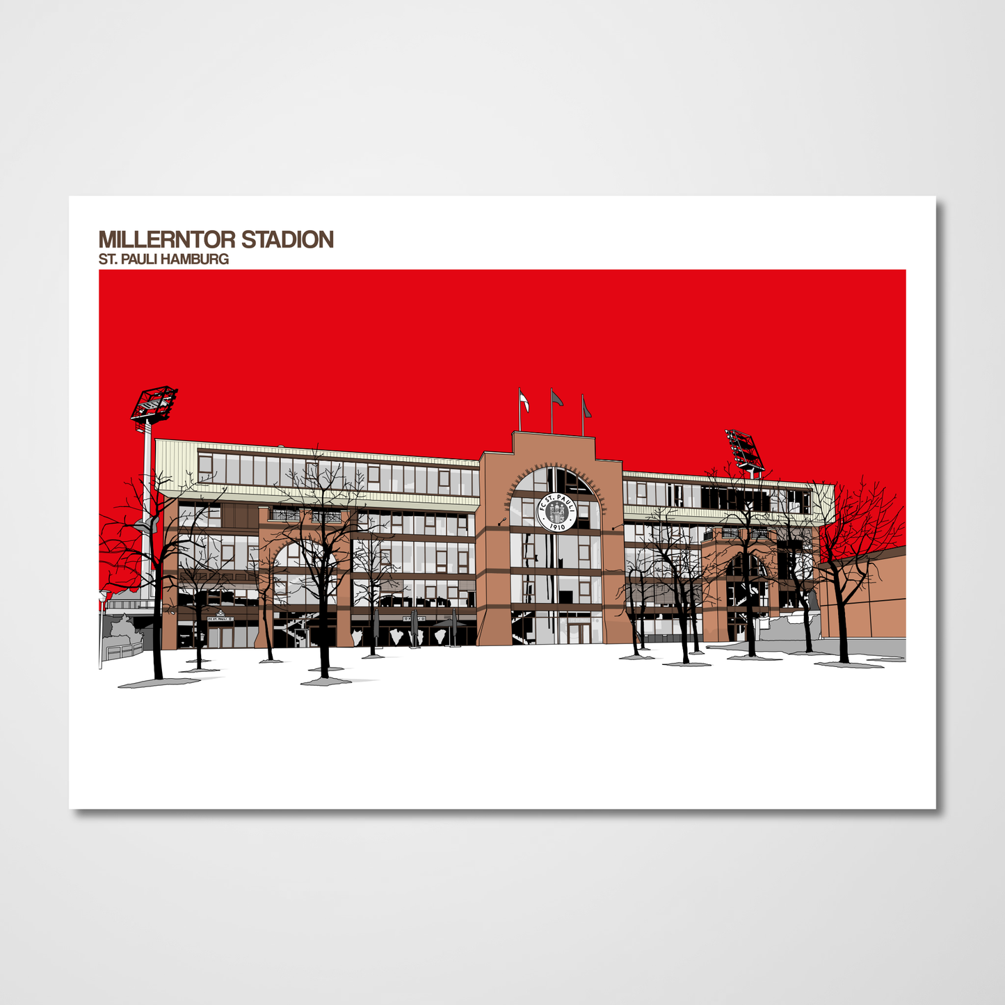 FC St Pauli Art Print of The Millerntor Stadion