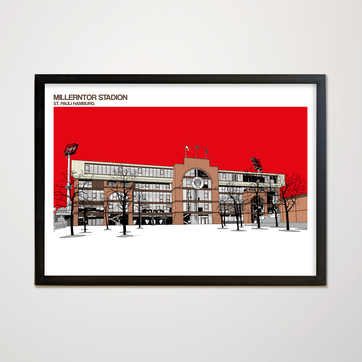 FC St Pauli Art Print of The Millerntor Stadion
