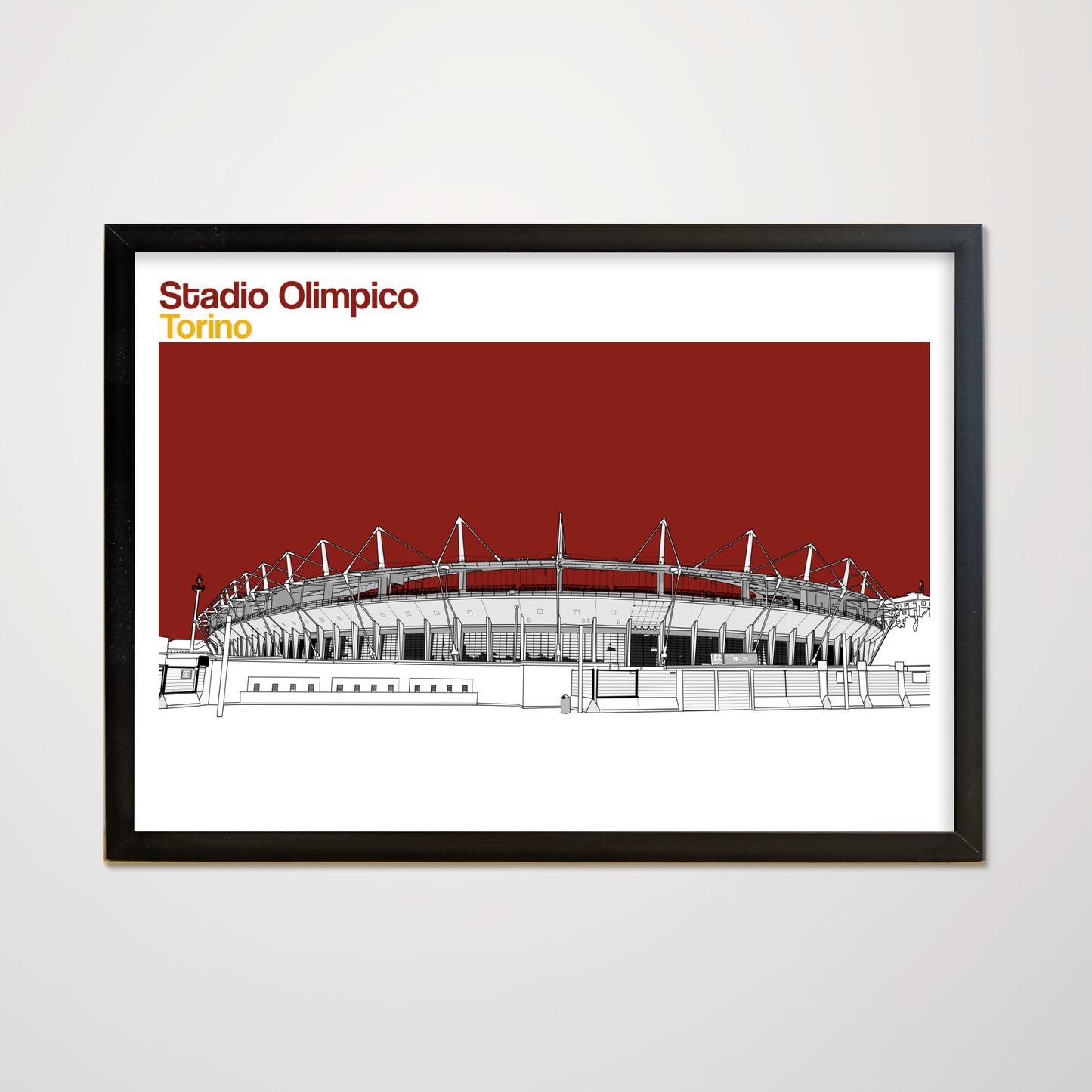 Torino FC Art Print of Stadio Olimpico Grande Torino