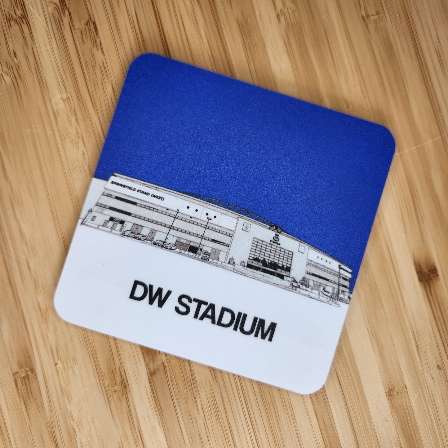 Wigan Athletic FC drinks coaster of DW Stadium
