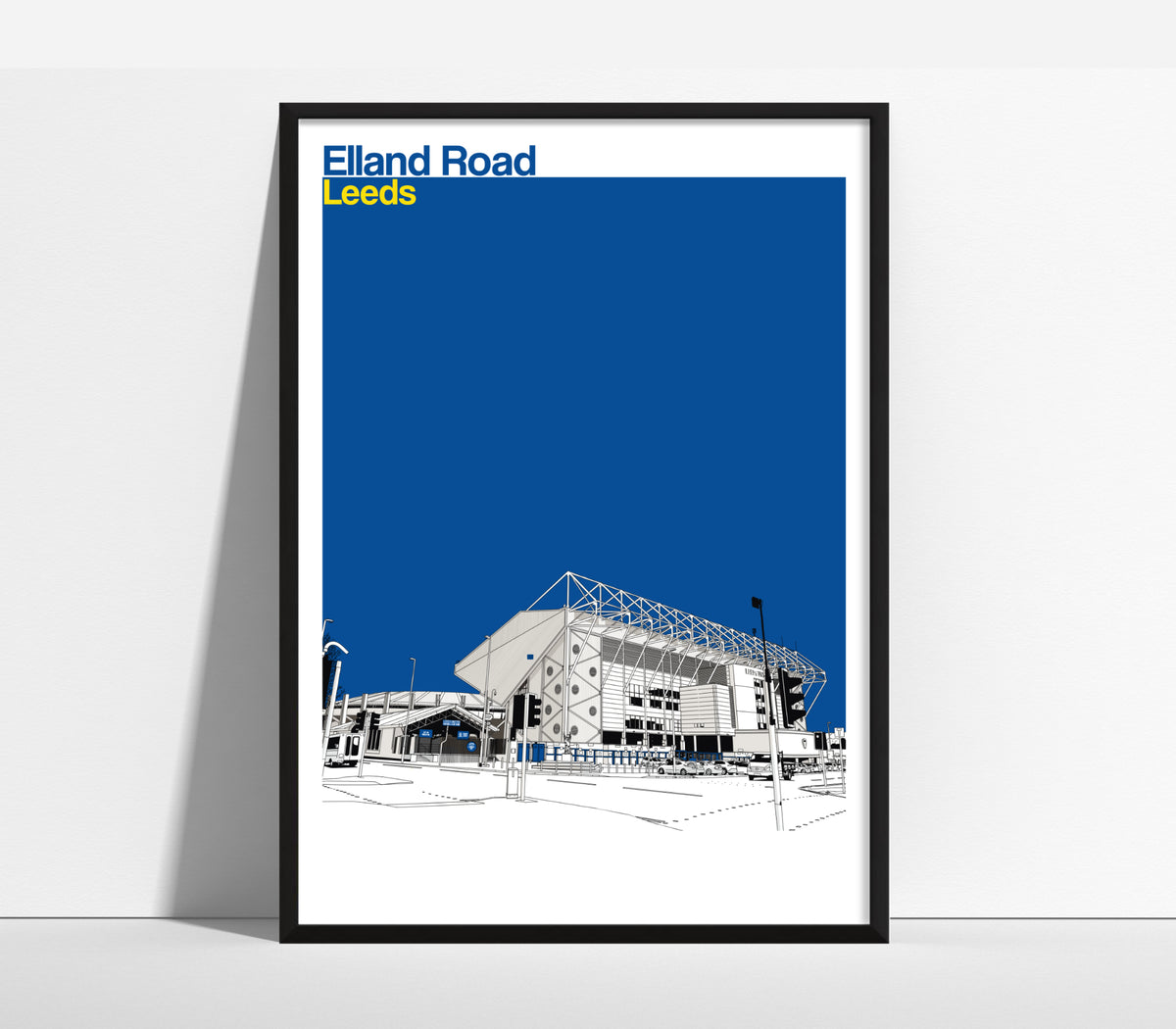 Leeds United, Elland Road Art Print (end of line) Blue