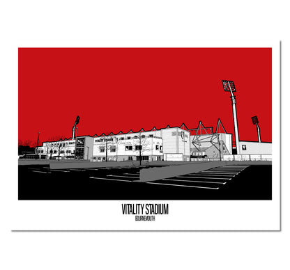 AFC Bournemouth Art Print of Vitality Stadium Dean Court