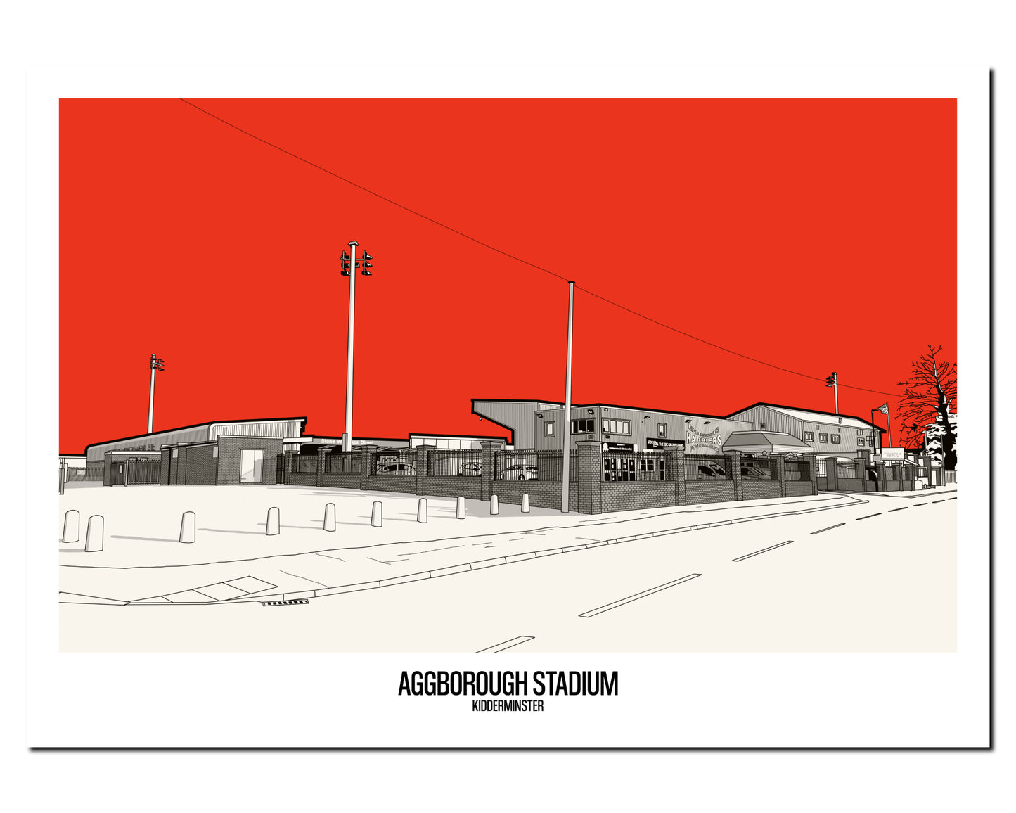 Kidderminster Harriers F.C Art Print of Aggborough Stadium