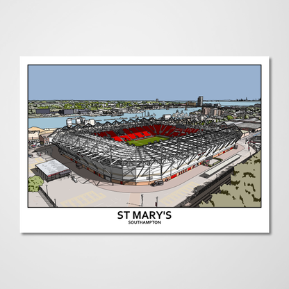 Southampton F.C. art poster of St Mary's stadium