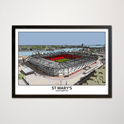 Southampton F.C. art poster of St Mary's stadium