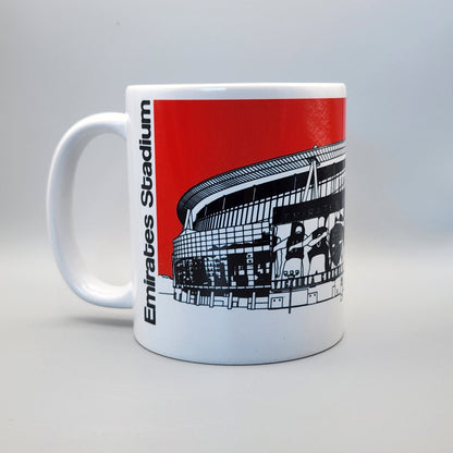 Arsenal FC Emirates Stadium Illustrated Mug