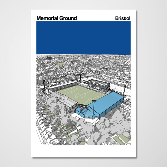 Bristol Rovers art poster of the Memorial Ground