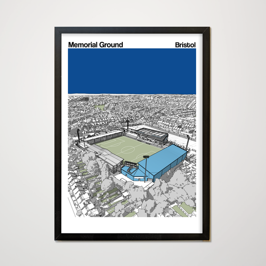 Bristol Rovers art poster of the Memorial Ground