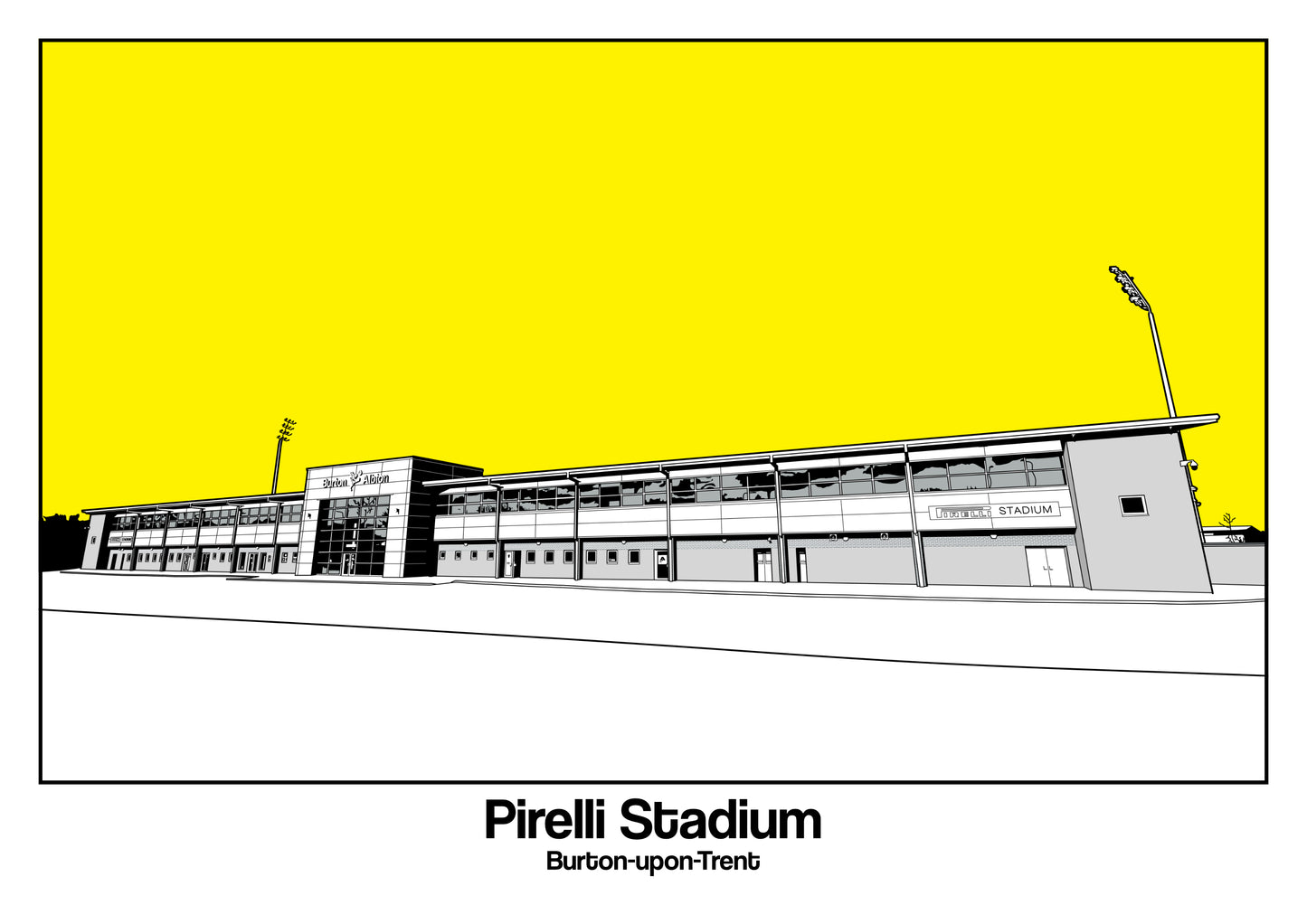 Burton Albion Art print of the Pirelli Stadium