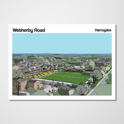 Harrogate Town Wetherby Road colourful art print