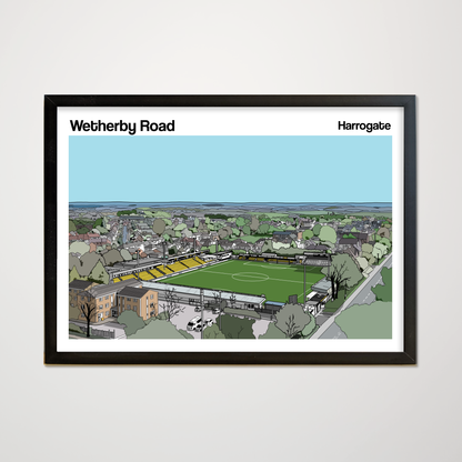 Harrogate Town Wetherby Road colourful art print