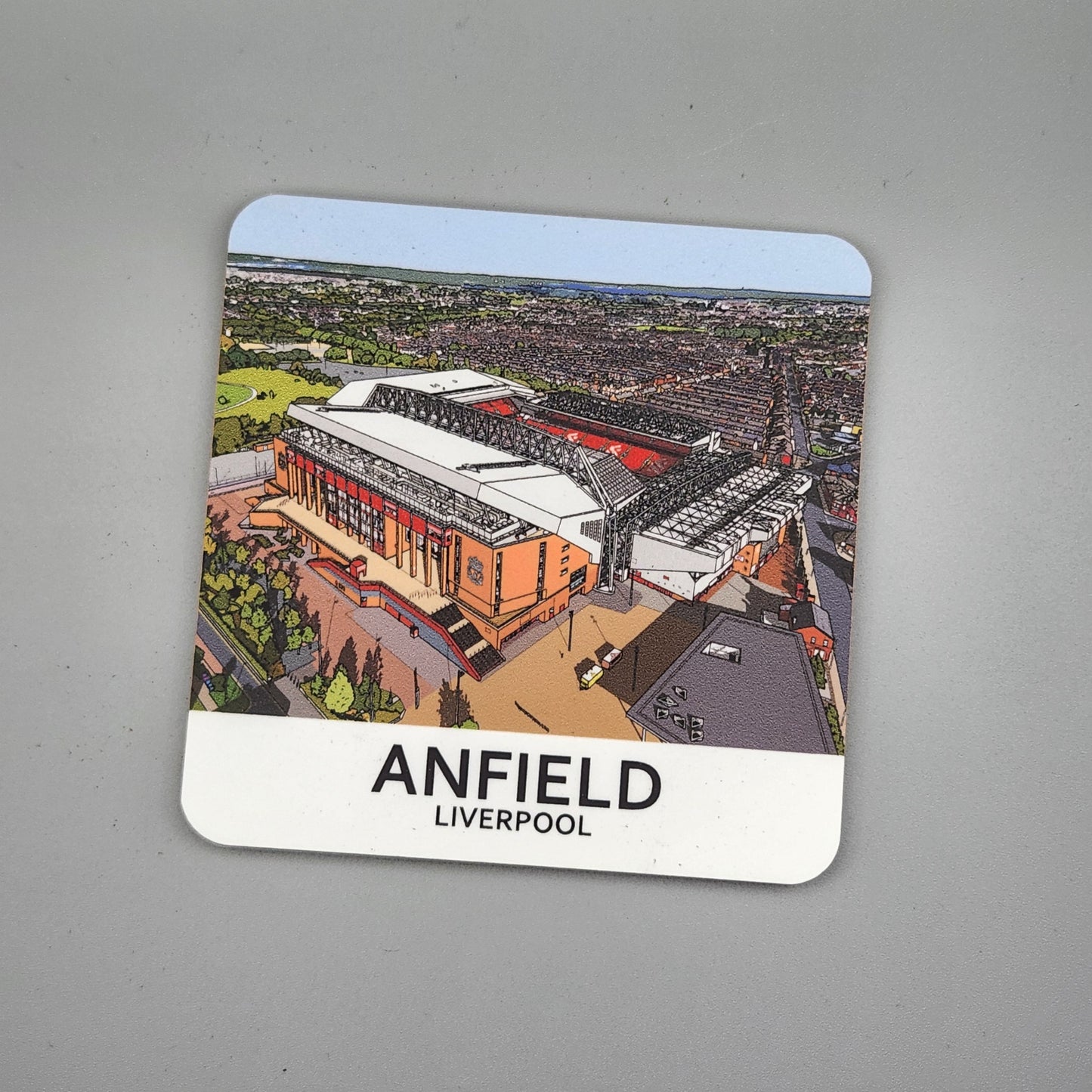 Liverpool FC coaster of Anfield aerial view