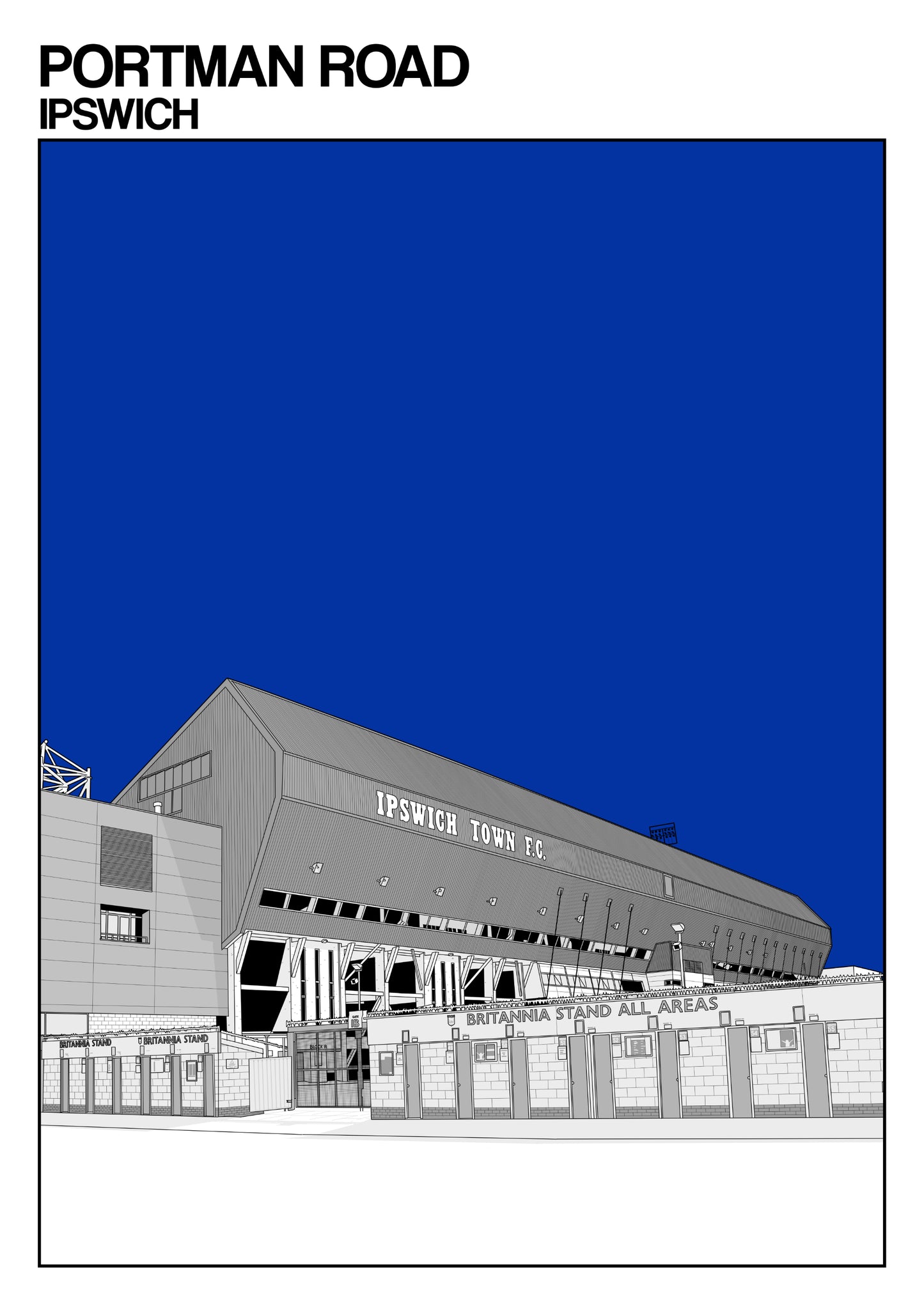 Ipswich Town FC Art Print of Portman Road