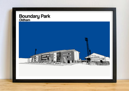 Oldham Athletic Art Print of Boundary Park