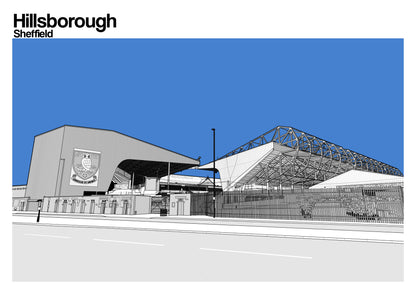 Sheffield Wednesday FC Art Print of Hillsborough Stadium