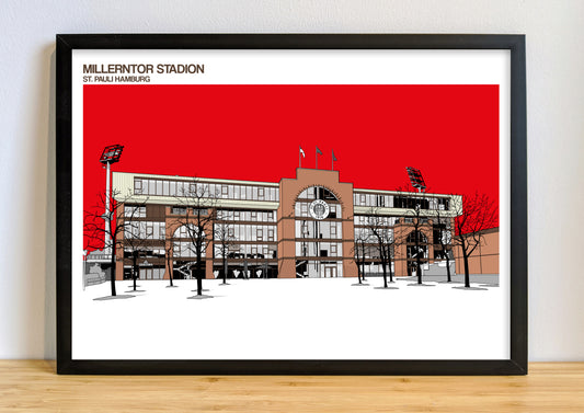 FC St Pauli Art Print of The Millerntor Stadion
