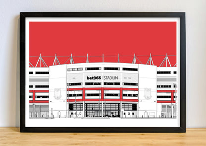 Stoke City Art Print of Bet365 Stadium
