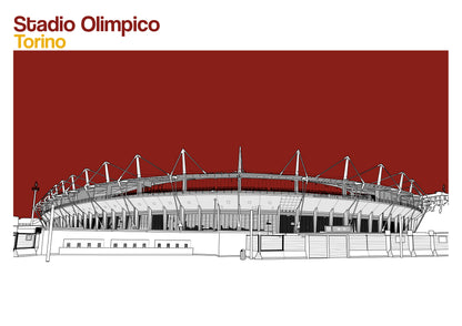 Torino FC Art Print of Stadio Olimpico Grande Torino