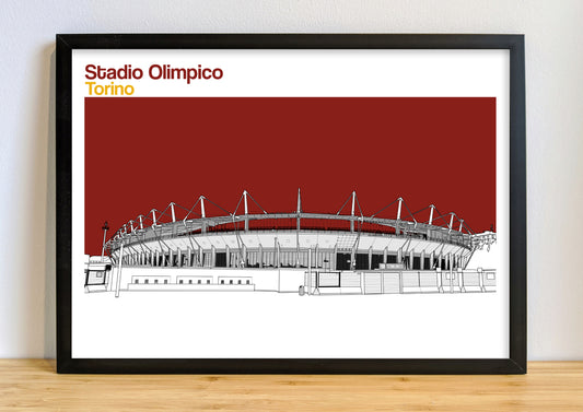 Torino FC Art Print of Stadio Olimpico Grande Torino